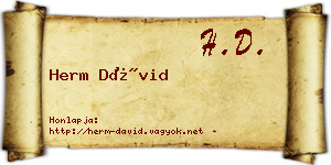 Herm Dávid névjegykártya